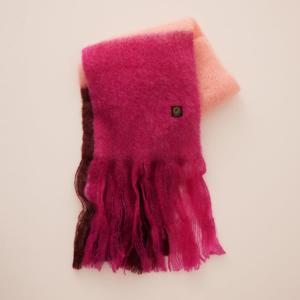Goodee-Ezcaray-Color Block Scarf - Color - Burgundy/Blush/Fuchsia