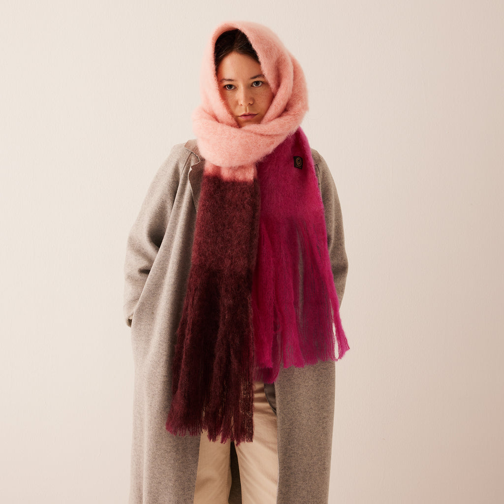 Goodee-Ezcaray-Color Block Scarf - Color - Burgundy/Blush/Fuchsia