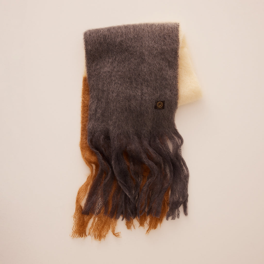 Goodee-Ezcaray-Color Block Scarf - Color - Camel/Cream/Charcoal