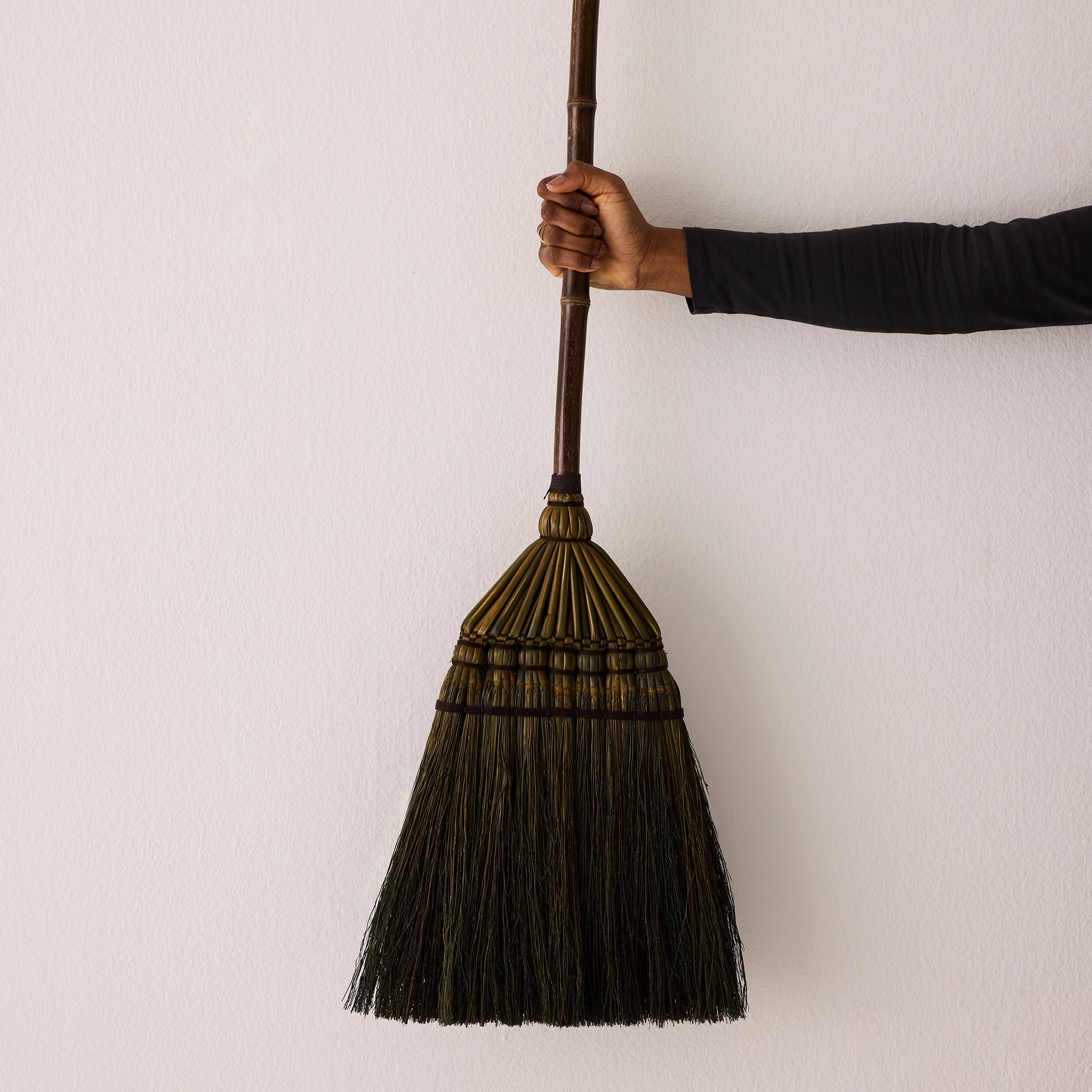 Goodee-Baan Boon-Bamboo Handle Broom - Brown & Black - Color - Brown & Black