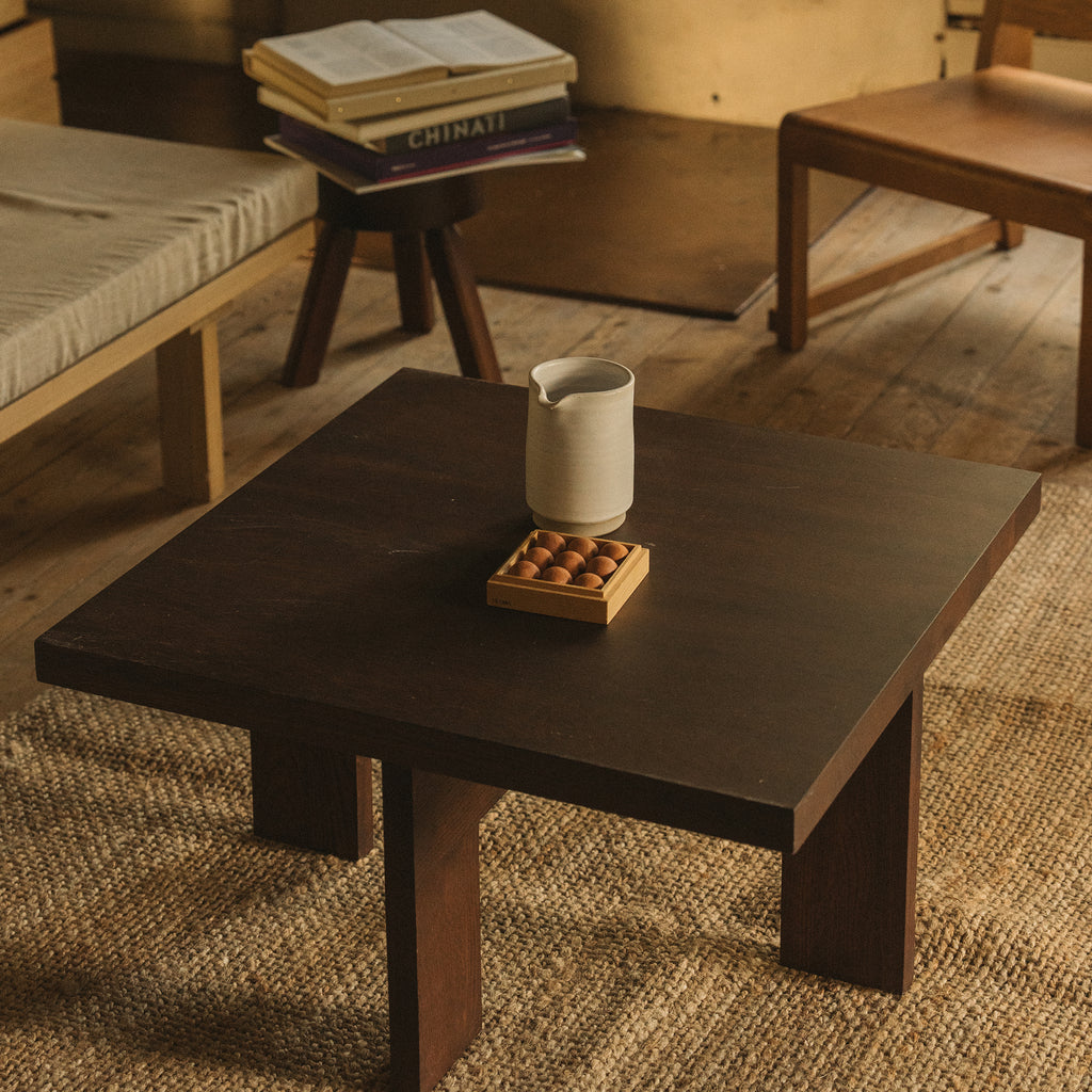 Goodee-Frama-Farmhouse Coffee Table - Square - Color - Dark Oak