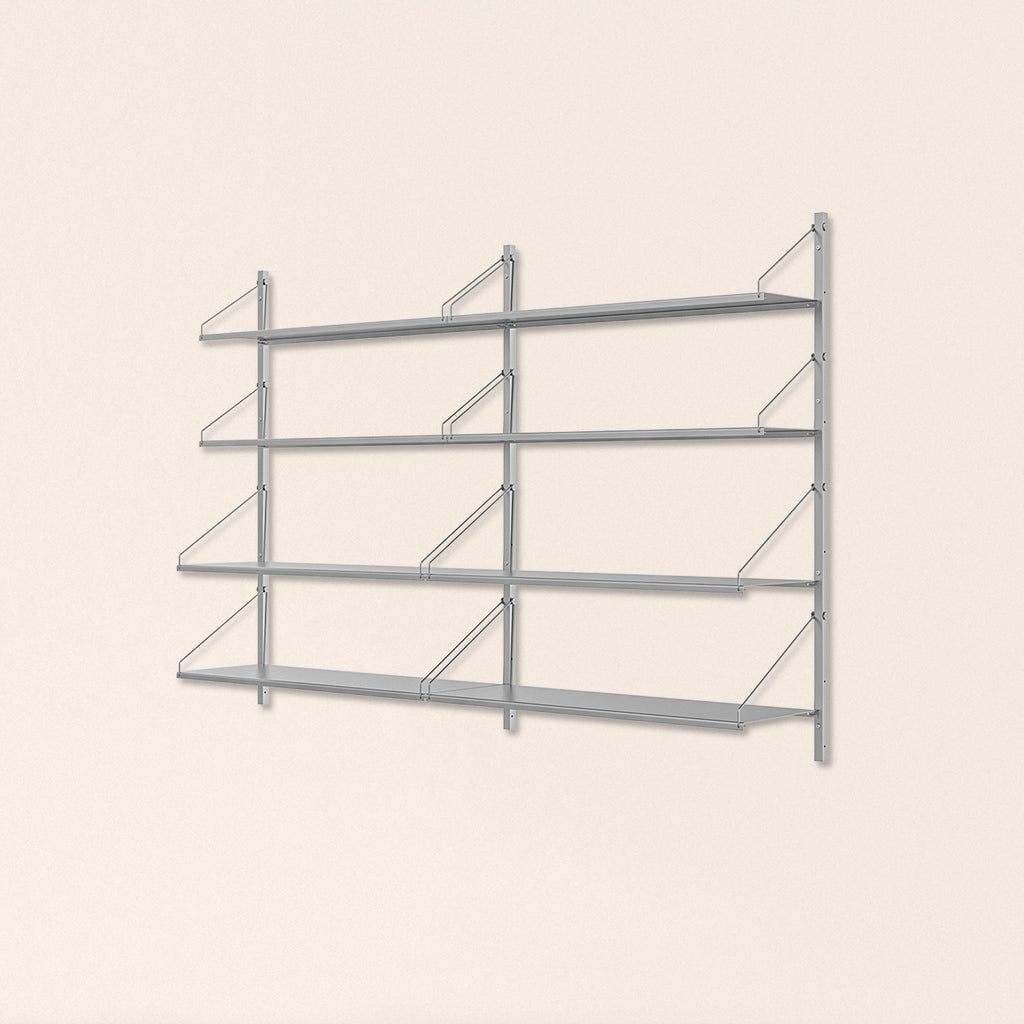 Goodee-Frama-Shelf Library Stainless Steel | Double Section - Size - 4 Shelves
