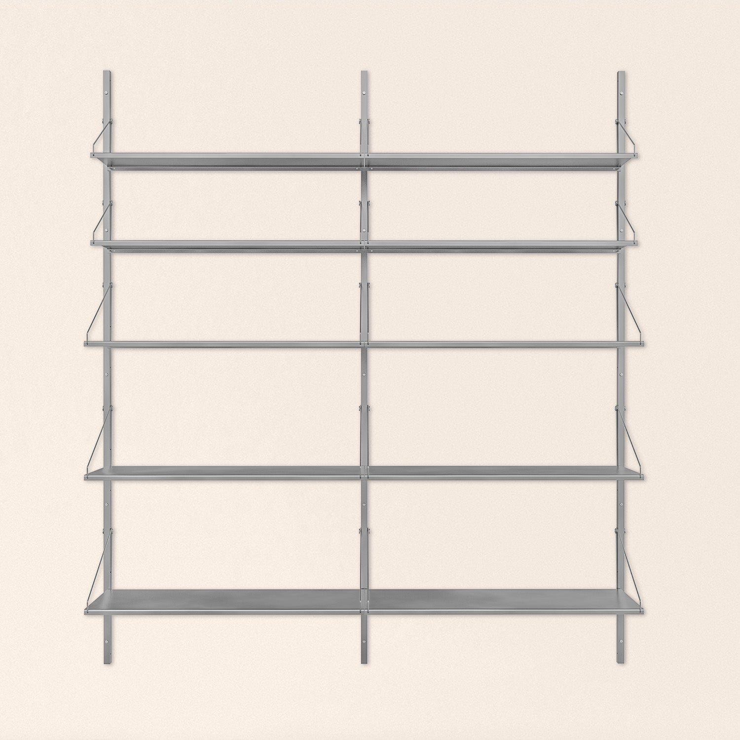 Goodee-Frama-Shelf Library Stainless Steel | Double Section - Size - 5 Shelves