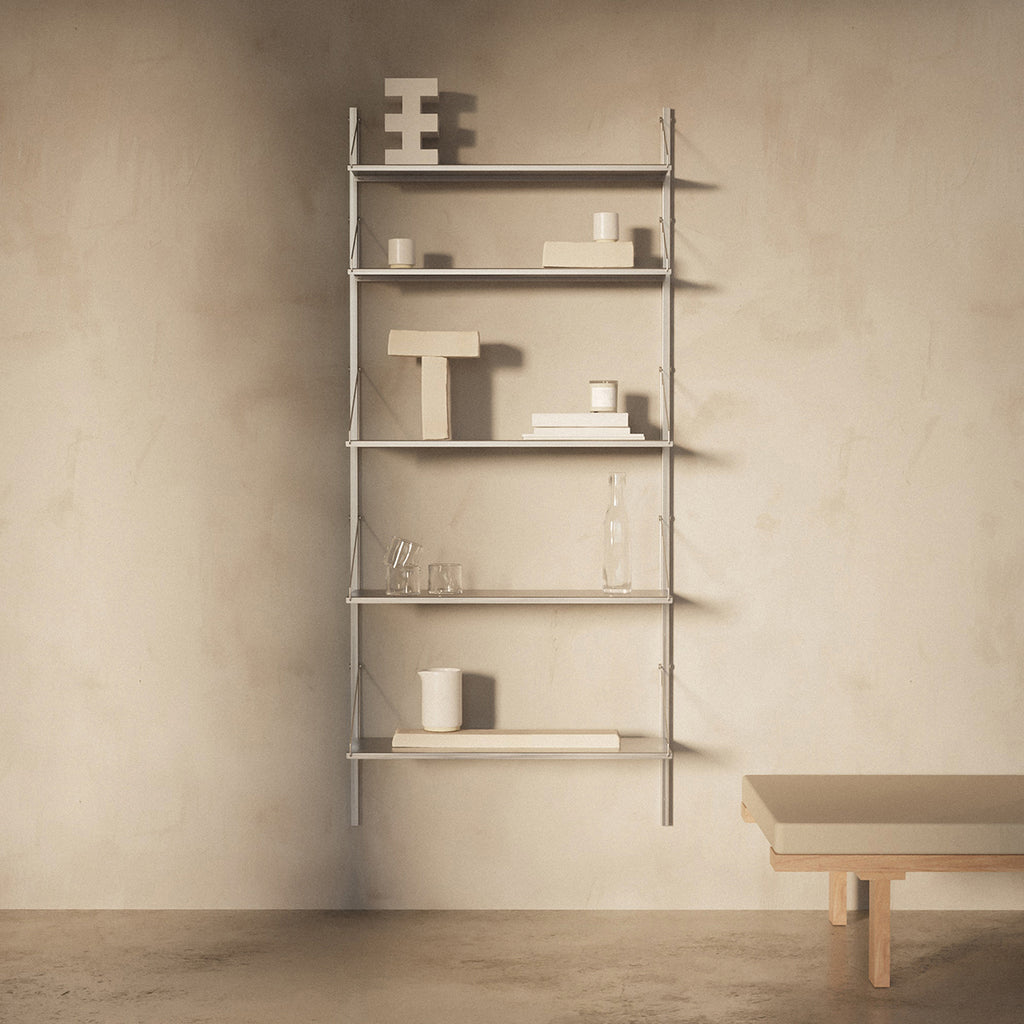 Goodee-Frama-Shelf Library Stainless Steel | Single Section - Size - 5 Shelves