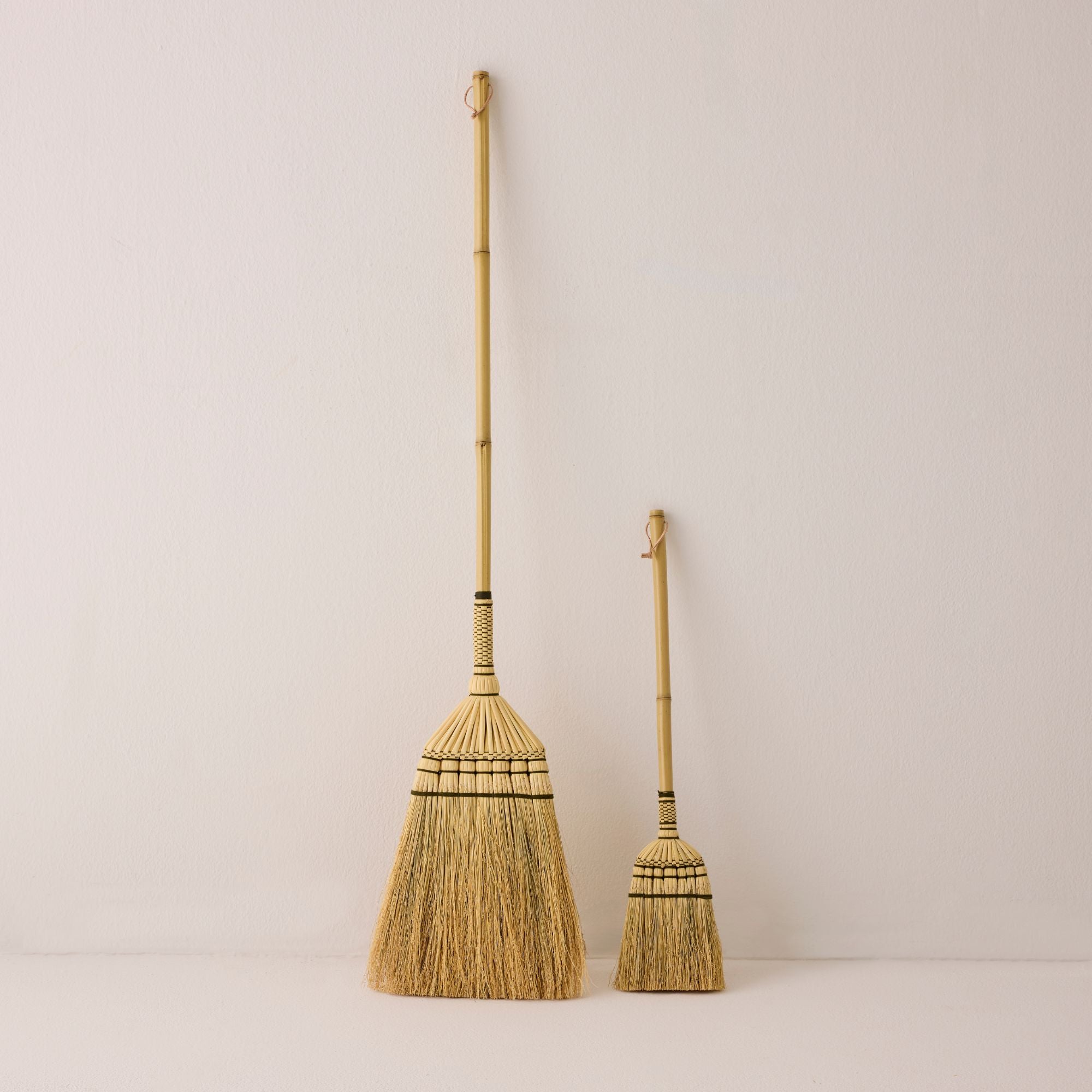 Goodee-Baan Boon-Bamboo Handle Broom - Natural & Olive - Bamboo Handle Kids Broom - Natural & Olive 