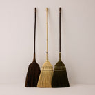 Goodee-Baan Boon-Bamboo Handle Broom - Olive & White - Color - Olive & White - Natural & Olive - Moss