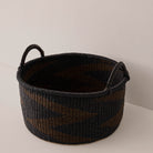 Goodee-Baba Tree-Medium Woven Short Basket - Color - Navy/Fig
