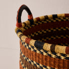 Goodee-Baba Tree-Medium Woven Short Basket - Color - Rust Stripe