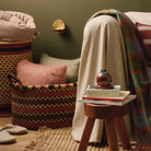 Goodee-Baba Tree-Medium Woven Short Basket - Color - Rust Stripe