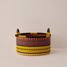 Goodee-Baba Tree-Small Woven Short Basket - Color - Pink/Yellow