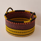 Goodee-Baba Tree-Small Woven Short Basket - Color - Pink/Yellow