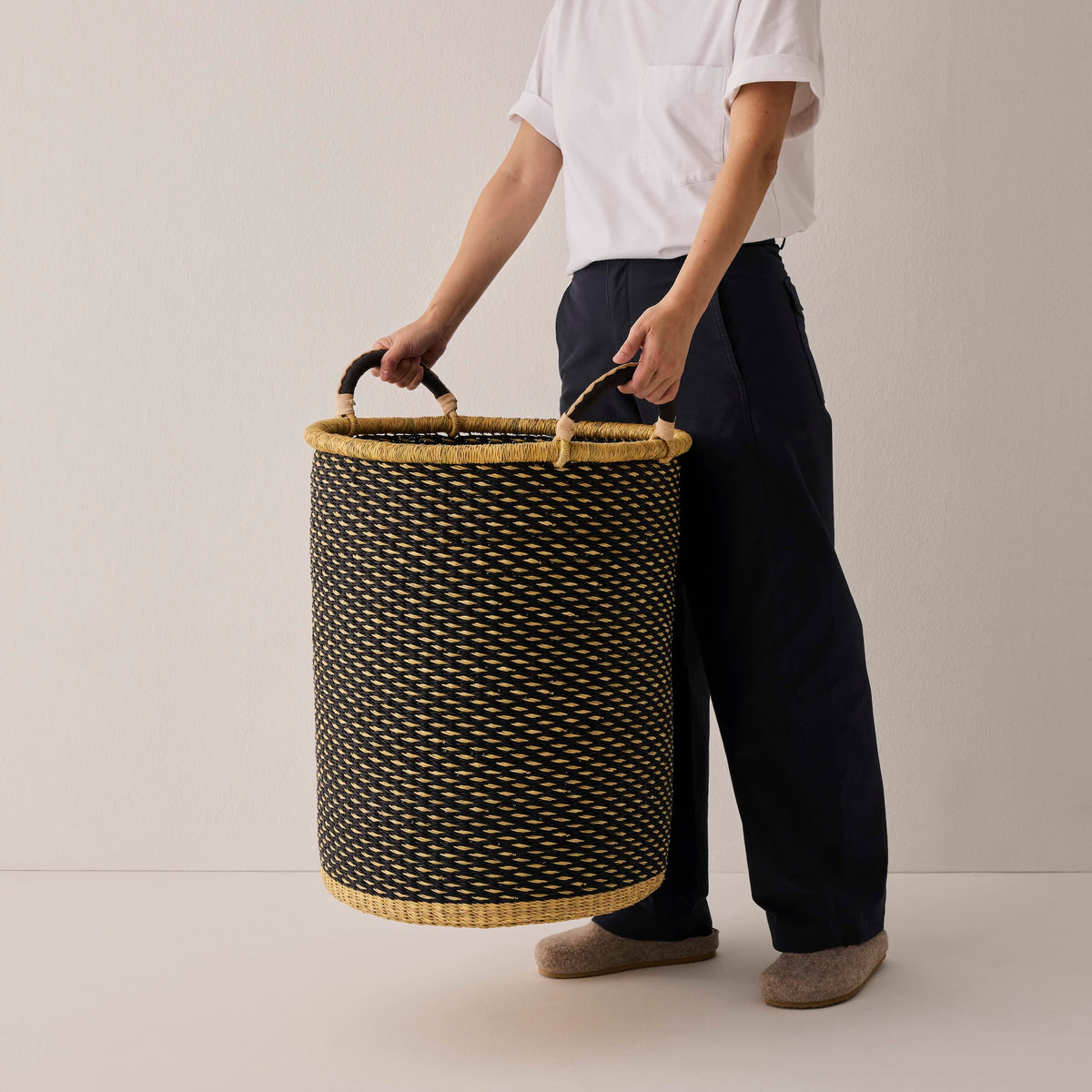 Goodee-Baba Tree-Tall Storage Basket - Exclusive - Color - Black/Natural