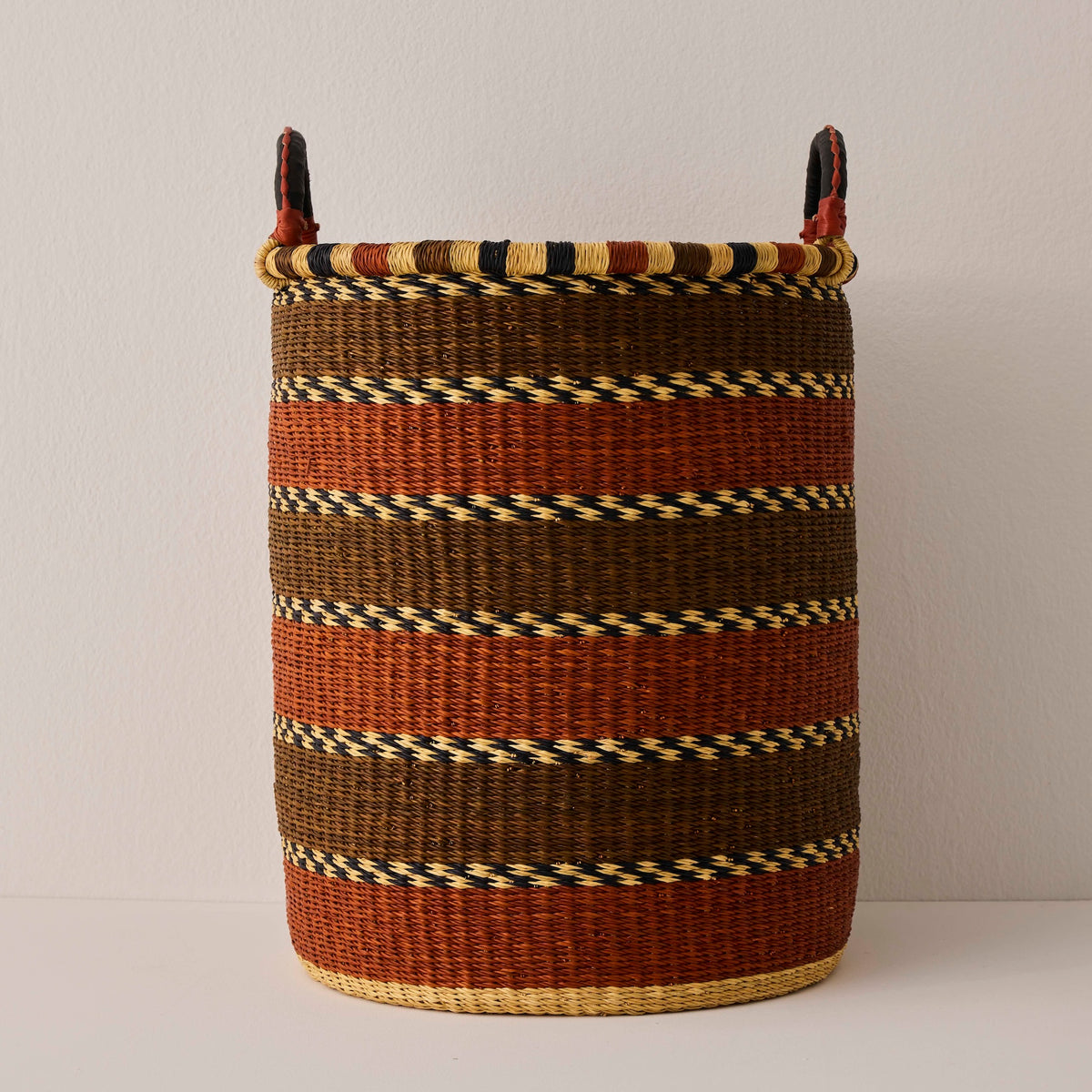 Goodee-Baba Tree-Tall Storage Basket - Exclusive - Color - Rust Stripe