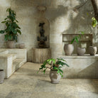 Goodee-Bergs Potter-Delphi Planter & Saucer - Color - Raw Grey