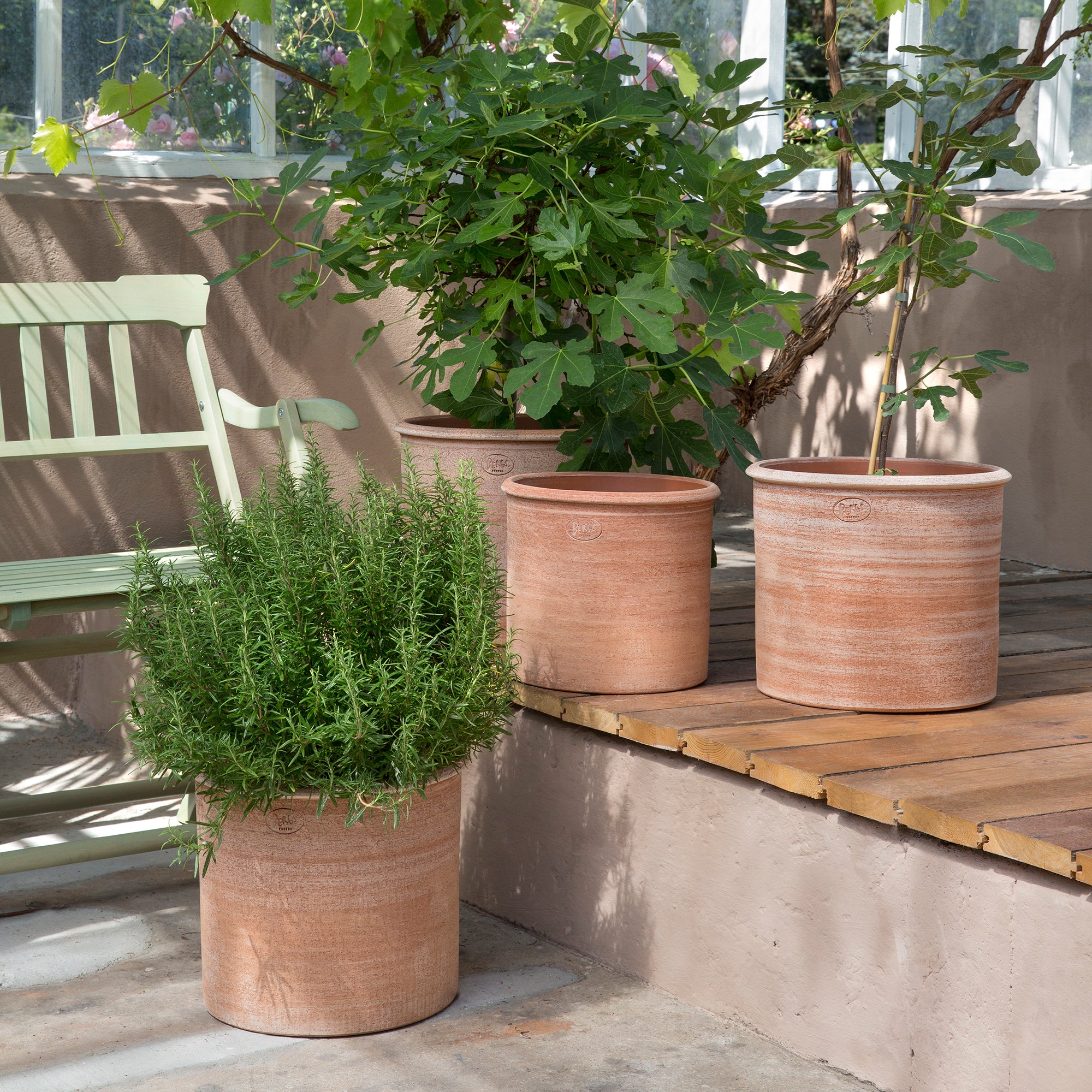 Goodee-Bergs Potter-Modena Ø35 Planter & Saucer - Color - Raw Rosa