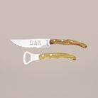 Goodee-Claude Dozorme-2-Piece Bar Knife & Bottle Opener Set - Olive Wood - Color - Olive Wood