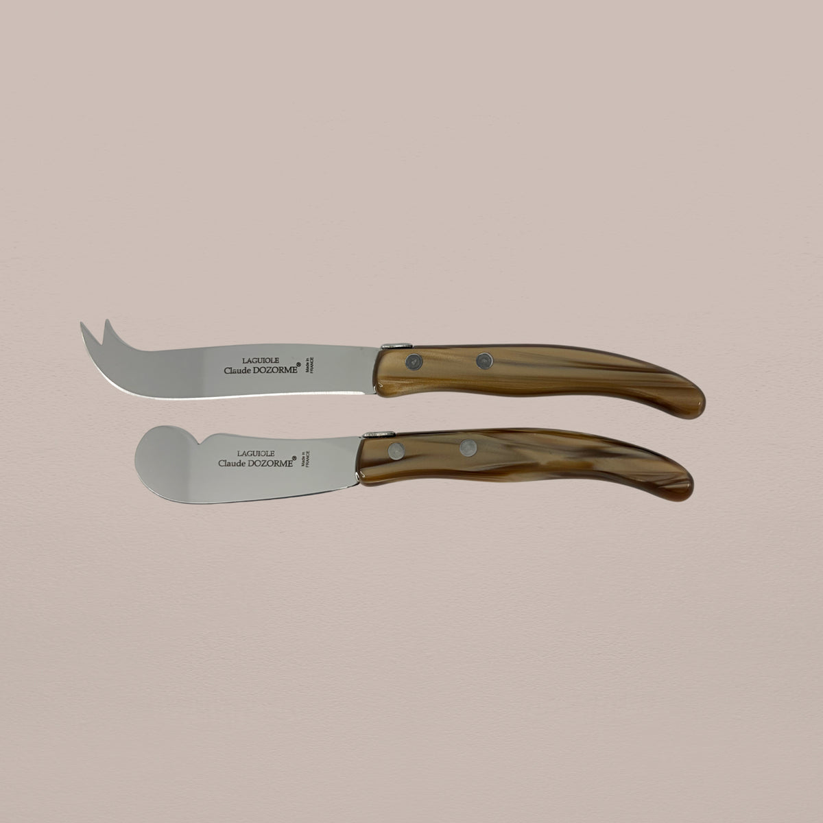 Goodee-Claude Dozorme-2-Piece Butter & Cheese Knife Set - Cappuccino - Color - Cappuccino