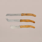 Goodee-Claude Dozorme-3-Piece Cheese Knife Set - Olive Wood - Color - Olive Wood