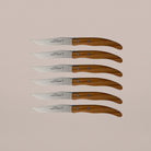 Goodee-Claude Dozorme-6-Piece Steak Knife Set - Olive Wood - Color - Olive Wood
