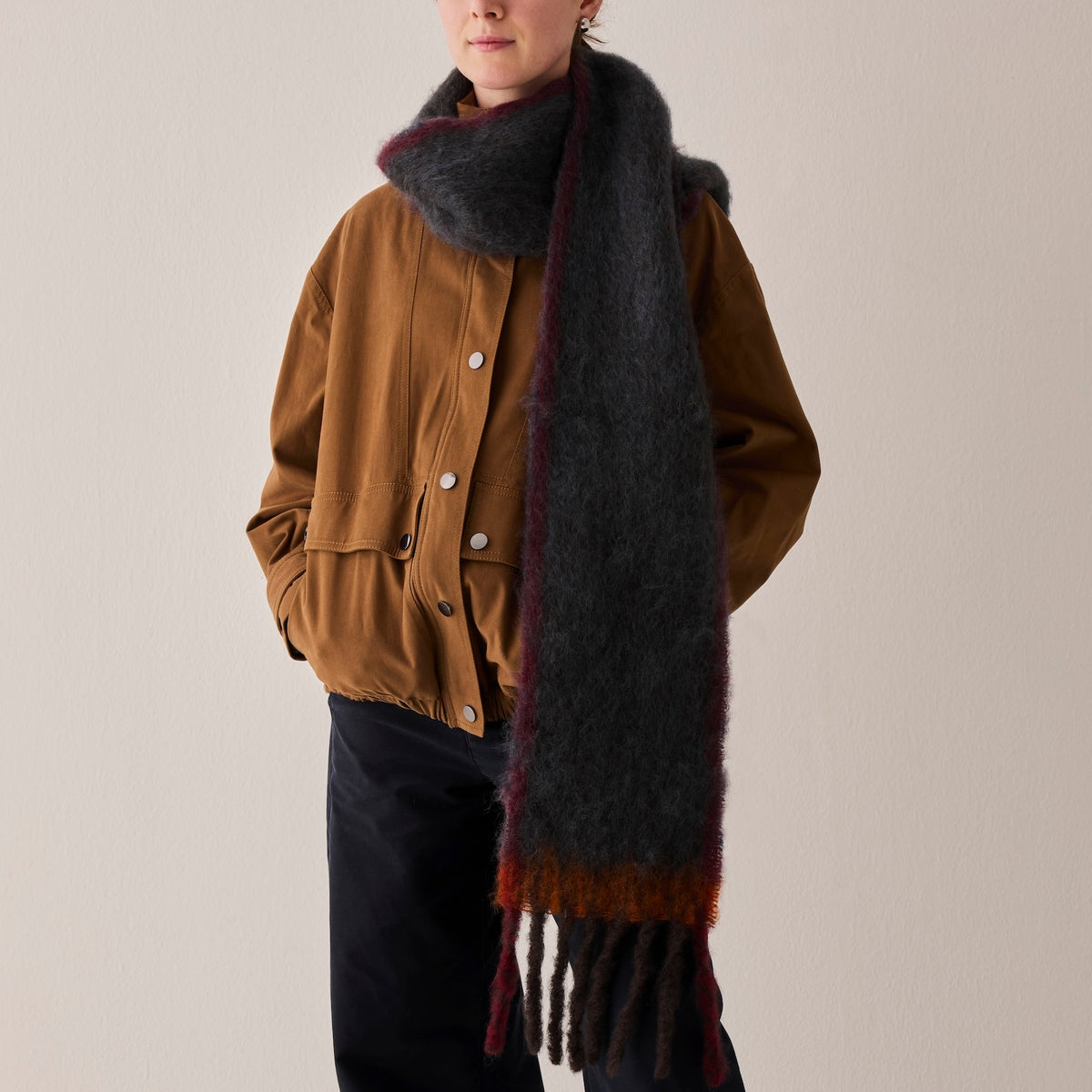 Goodee-Ezcaray-Twist Frame Scarf - Color - Ink
