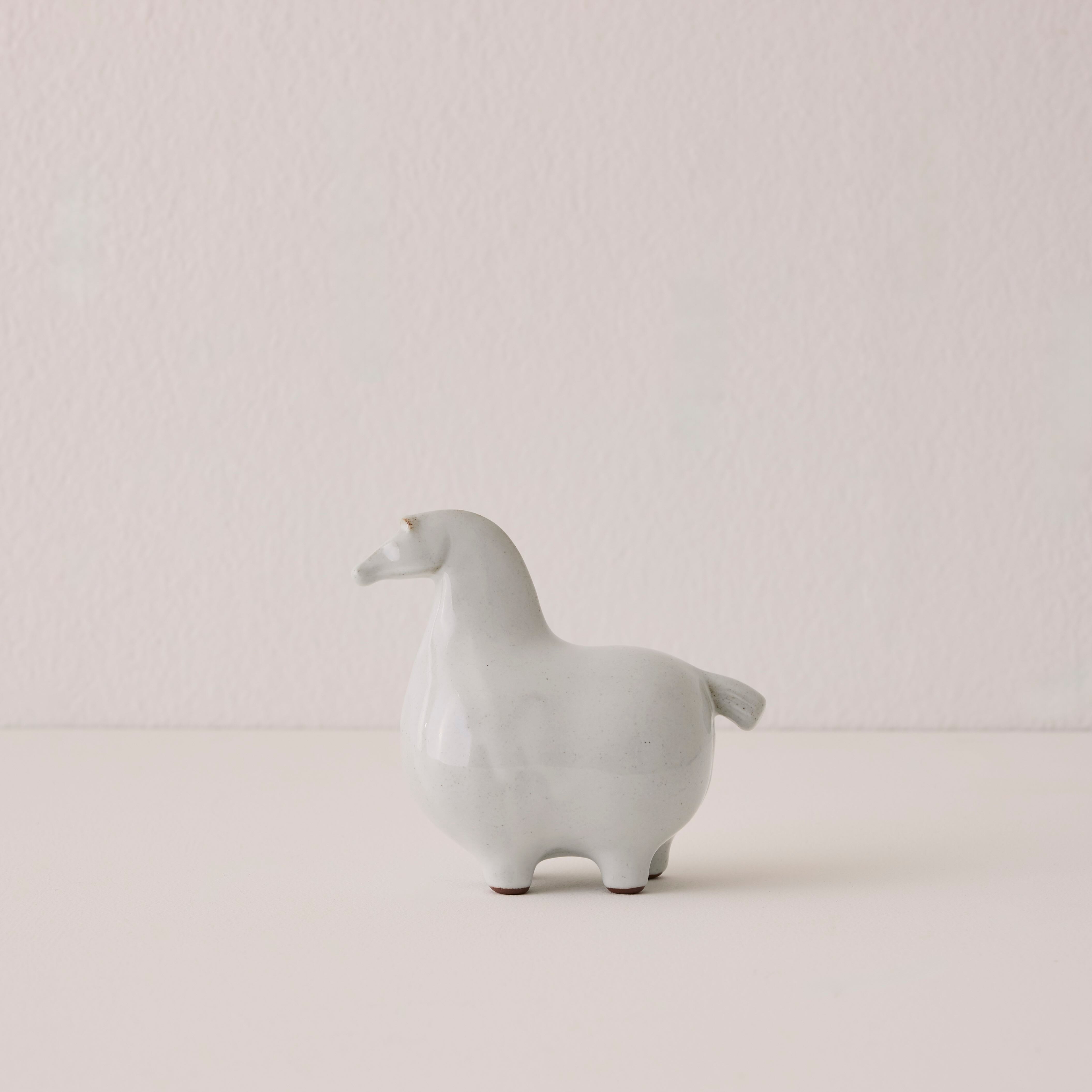Goodee-Kashiwa Craft-Horse Ornament  - Glazed - Color - White