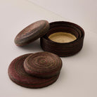 Goodee-Makaua-Round Woven Lidded Basket - Exclusive - Color - Zebra Mulberry
