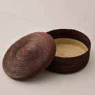 Goodee-Makaua-Round Woven Lidded Basket - Exclusive - Color - Zebra Mulberry
