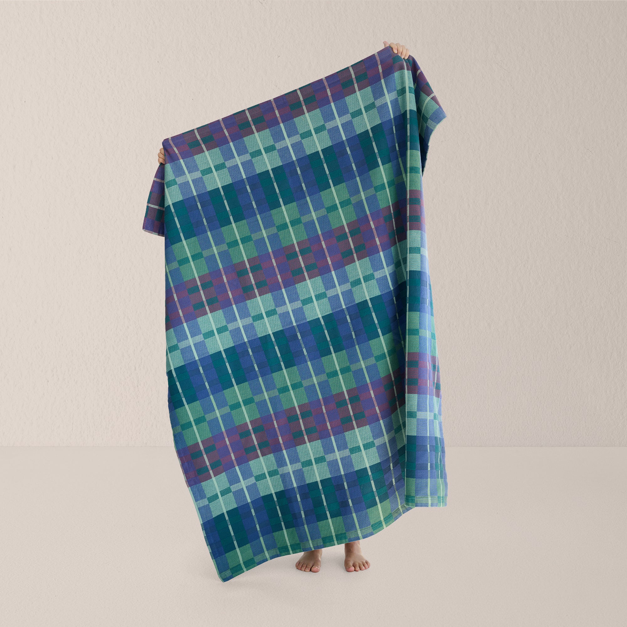 Goodee-Mungo-Woven Cotton Picnic Blanket - Mirage - Color - Mirage