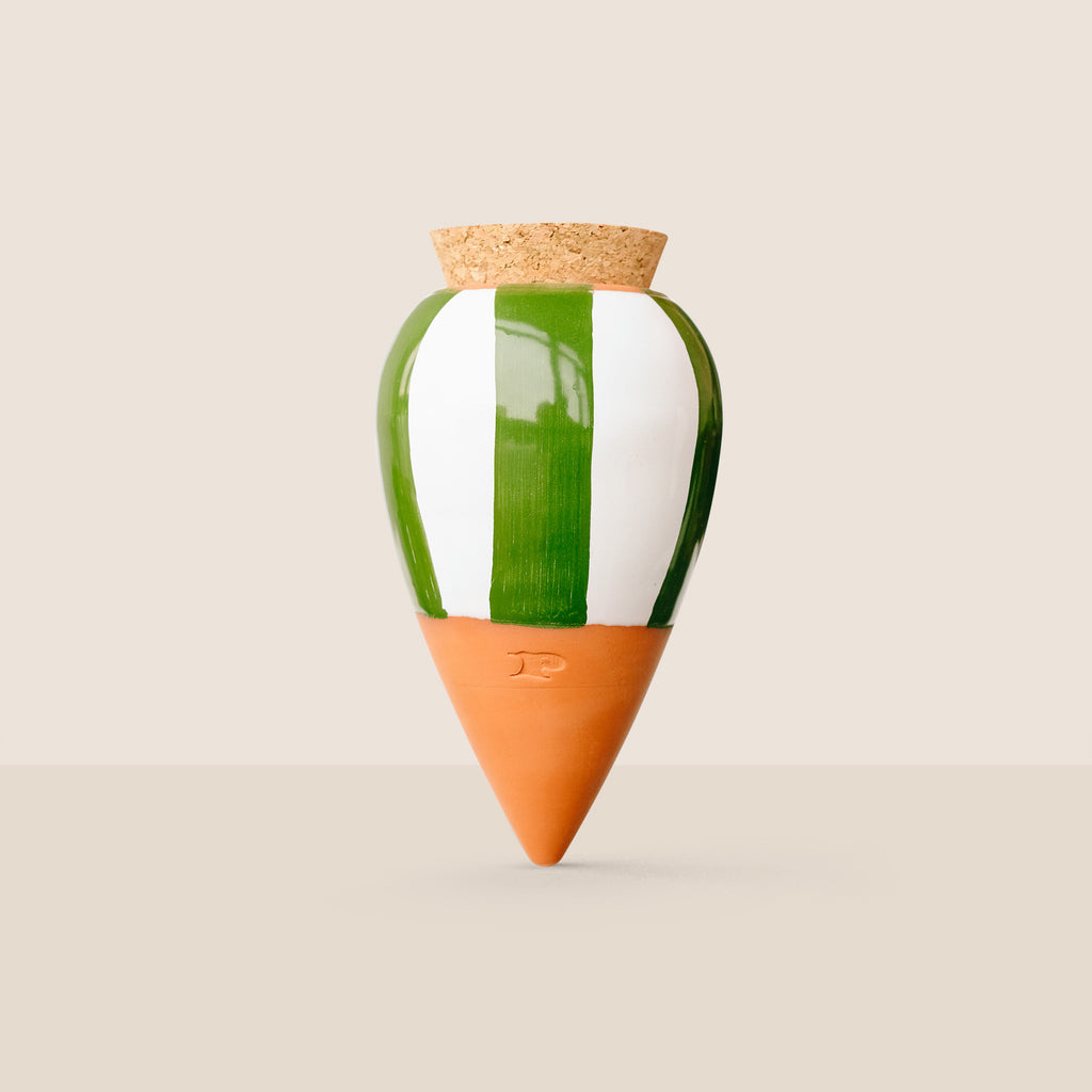 Goodee Pot autarcique - Glaze - Couleur - Rayures vertes