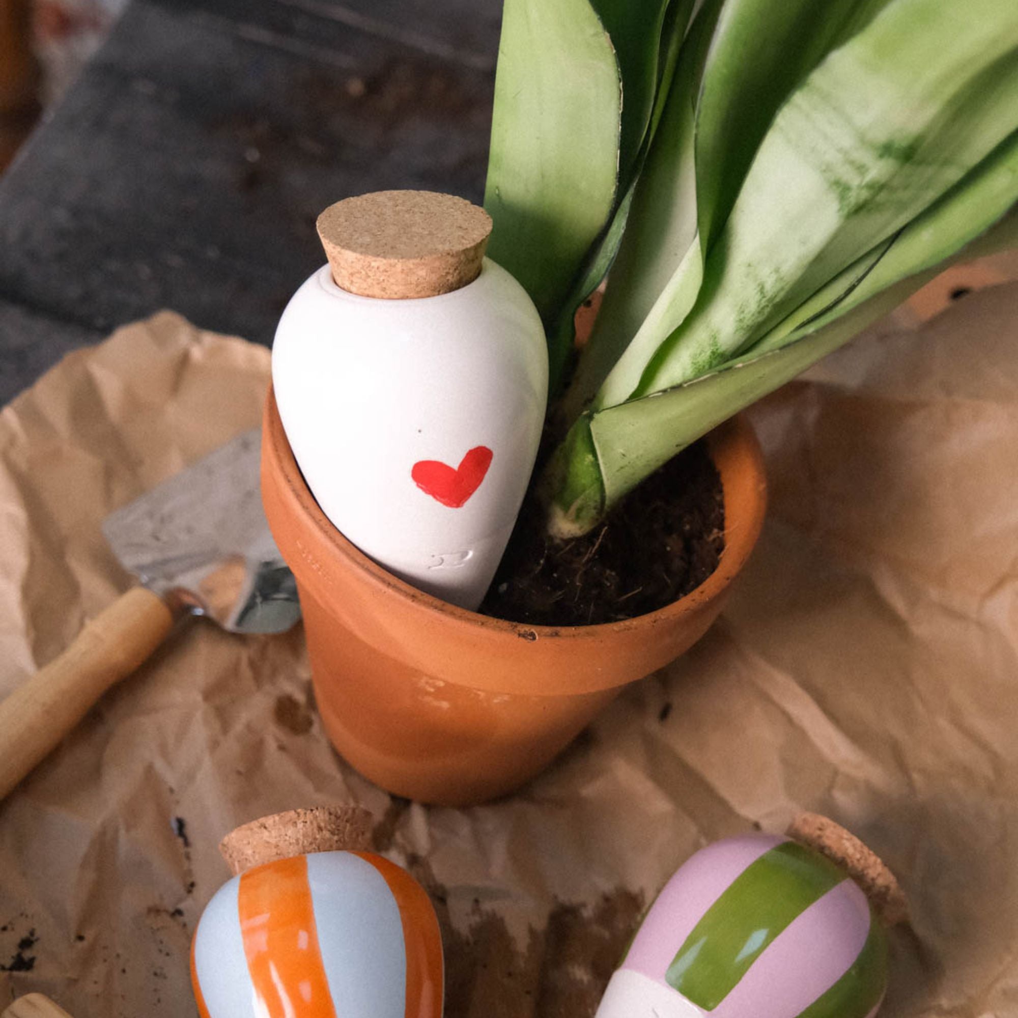 Goodee-Pepin-Olla Self-Watering Pot - Glaze - Color - Heart