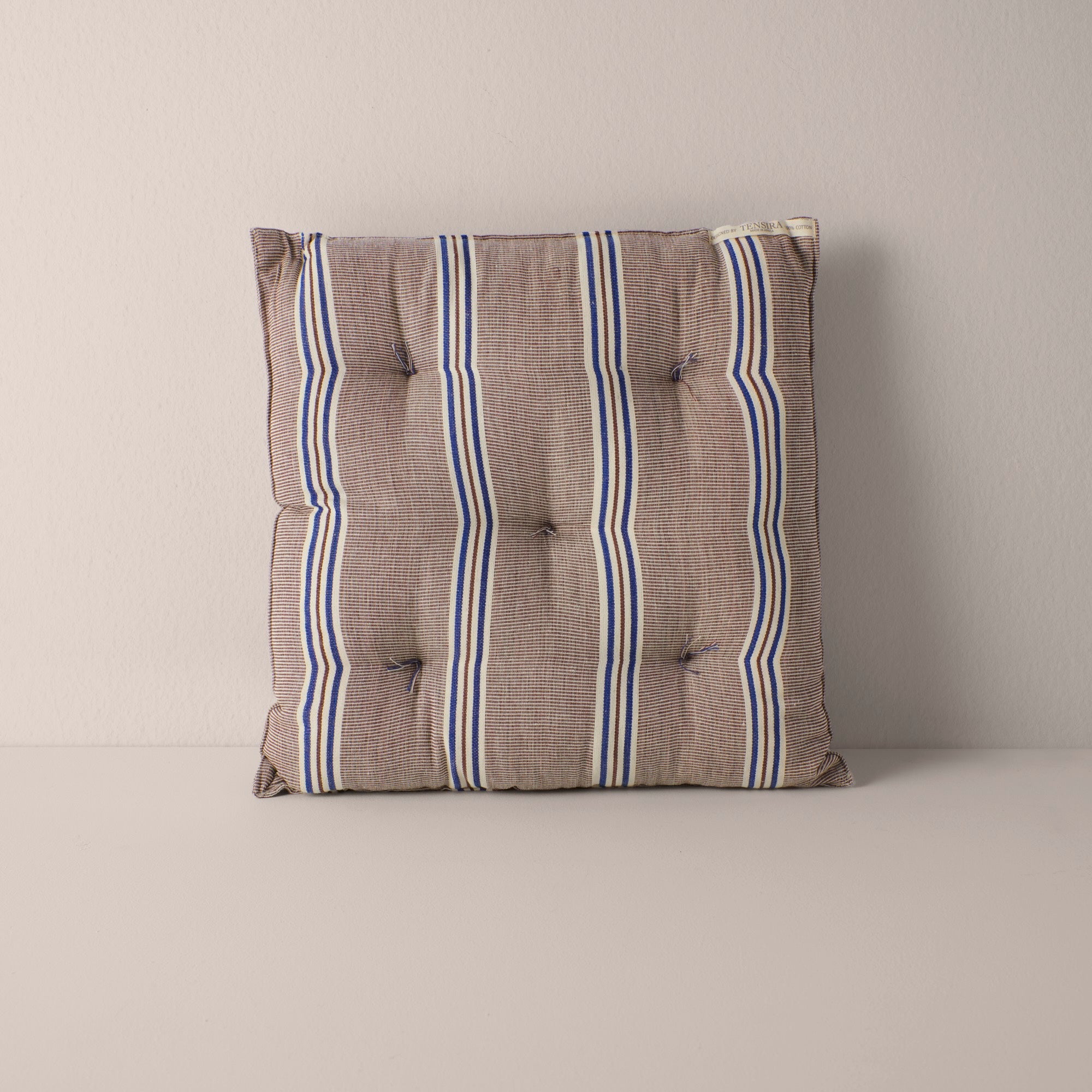 Goodee-Tensira-Chair Cushion - Color - Chocolate & Navy Stripe