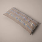 Goodee-Tensira-Kapok Lumbar Cushion - Color - Chocolate & Navy Stripe