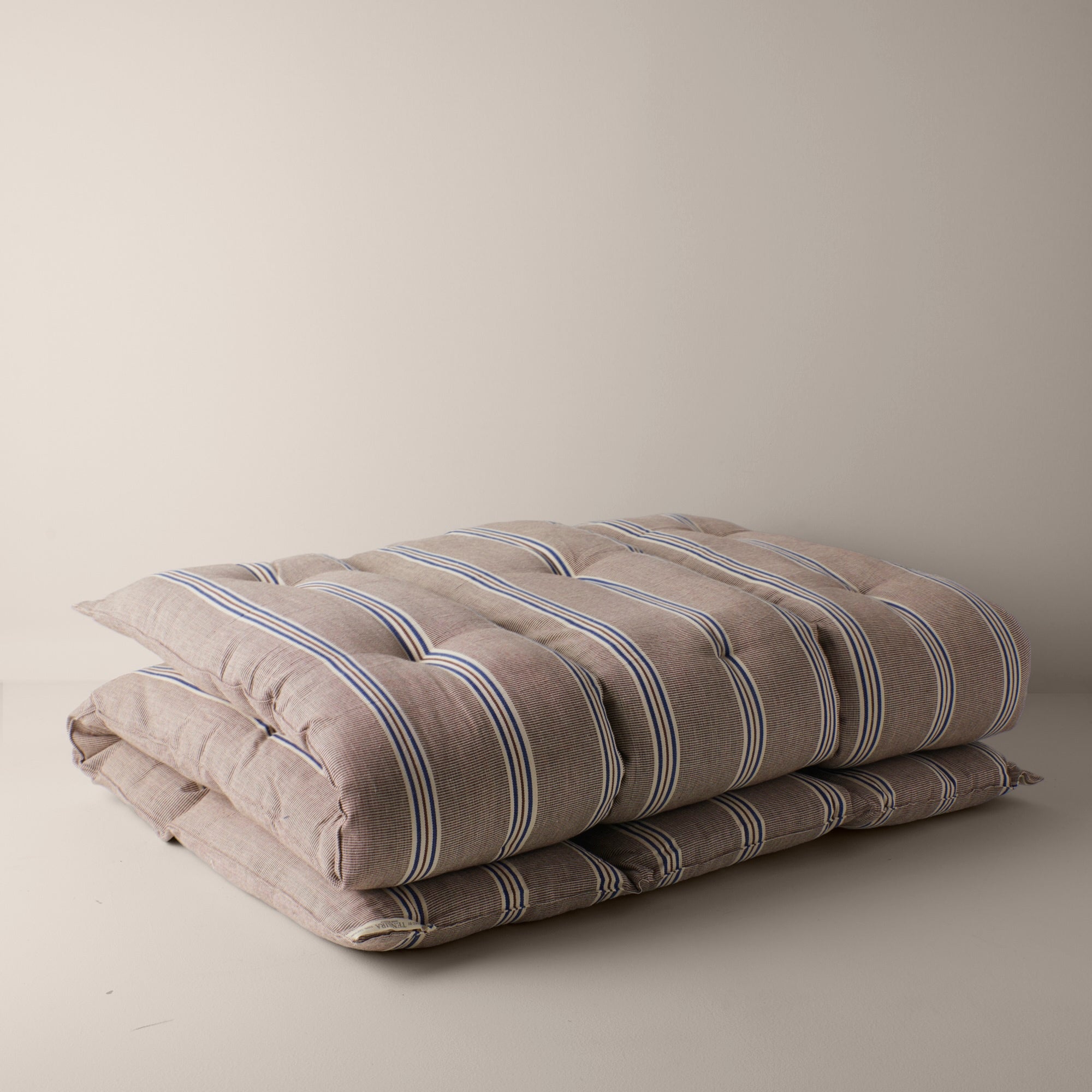 Goodee-Tensira-Kapok Mattress Topper - Large - Color - Chocolate & Navy Stripe