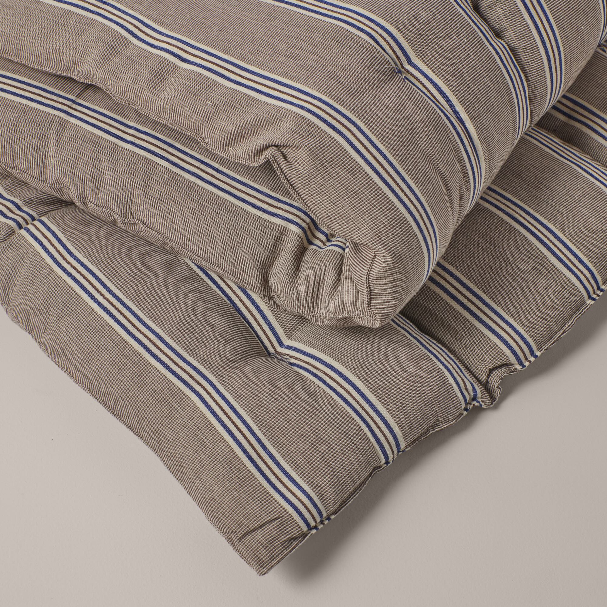 Goodee-Tensira-Kapok Mattress Topper - Large - Color - Chocolate & Navy Stripe