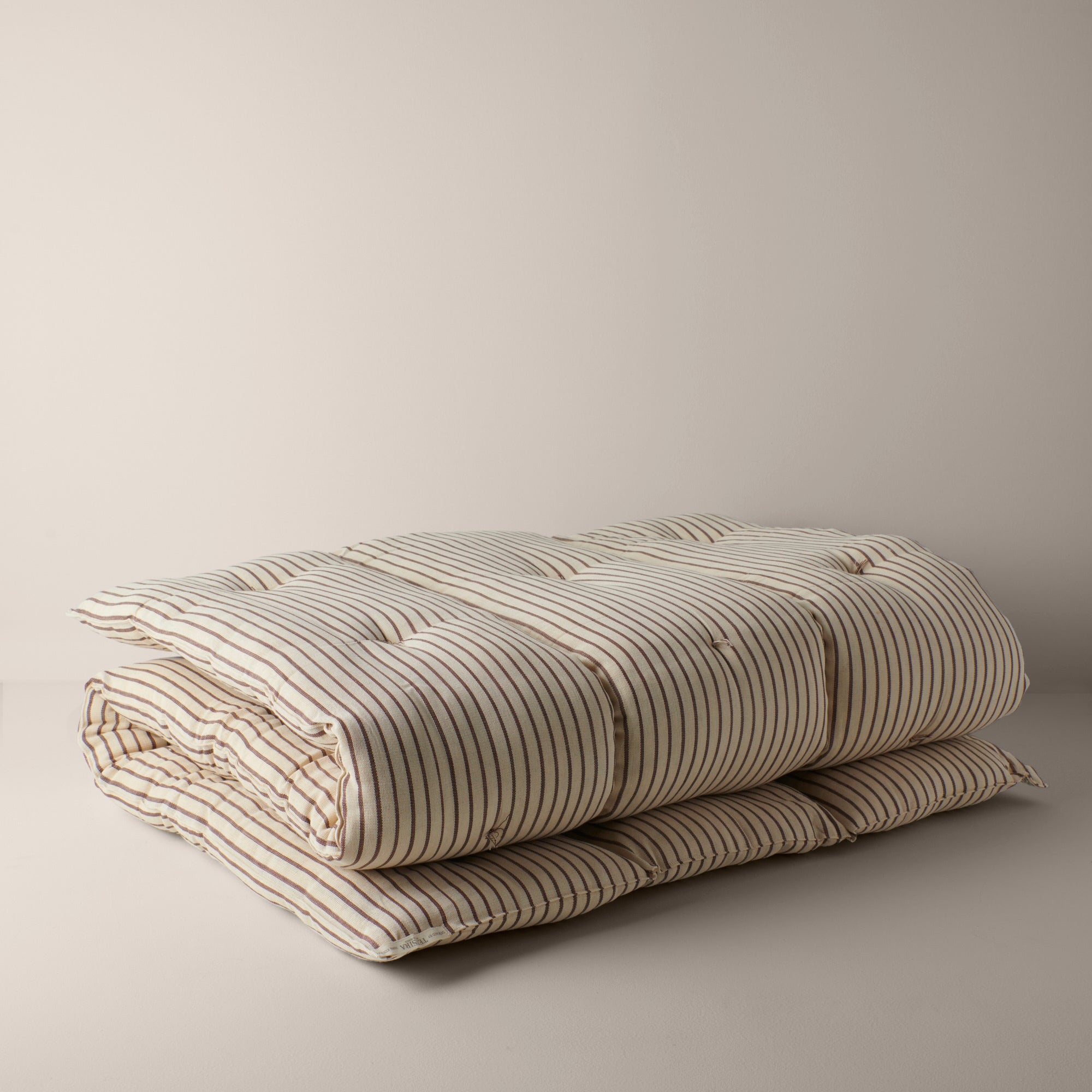 Goodee-Tensira-Kapok Mattress Topper - Large - Color - Chocolate & Off-White Stripe