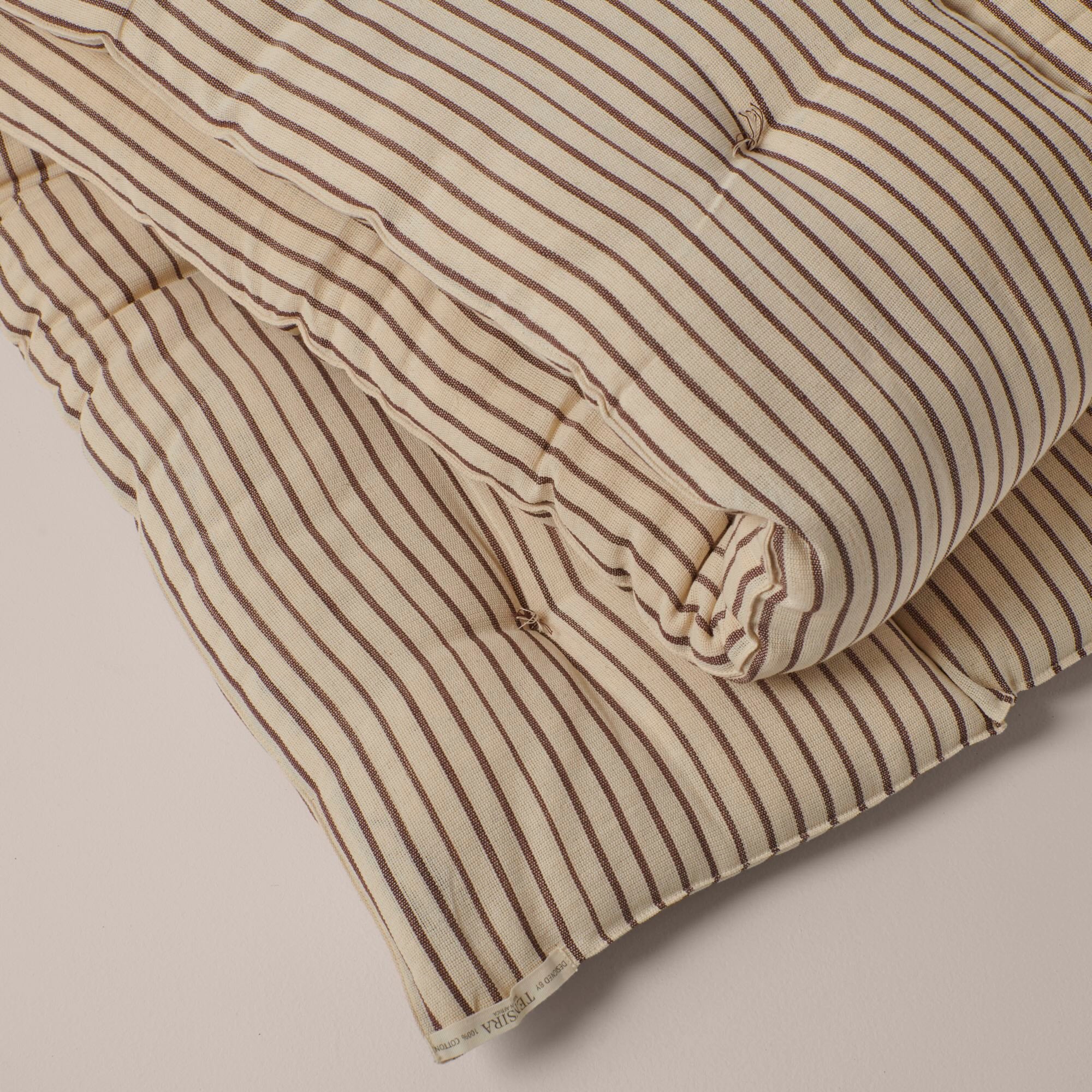 Goodee-Tensira-Kapok Mattress Topper - Large - Color - Chocolate & Off-White Stripe