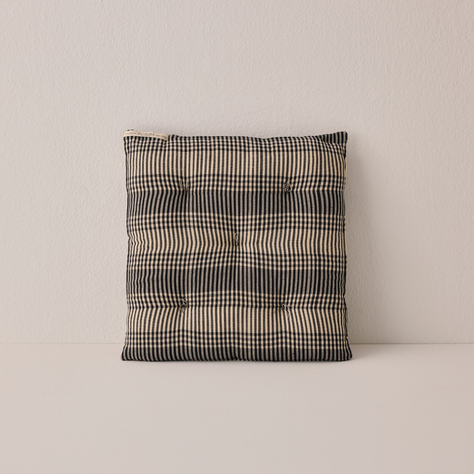 Goodee-Tensira-Chair Cushion - Color - Black/Off White Tartan