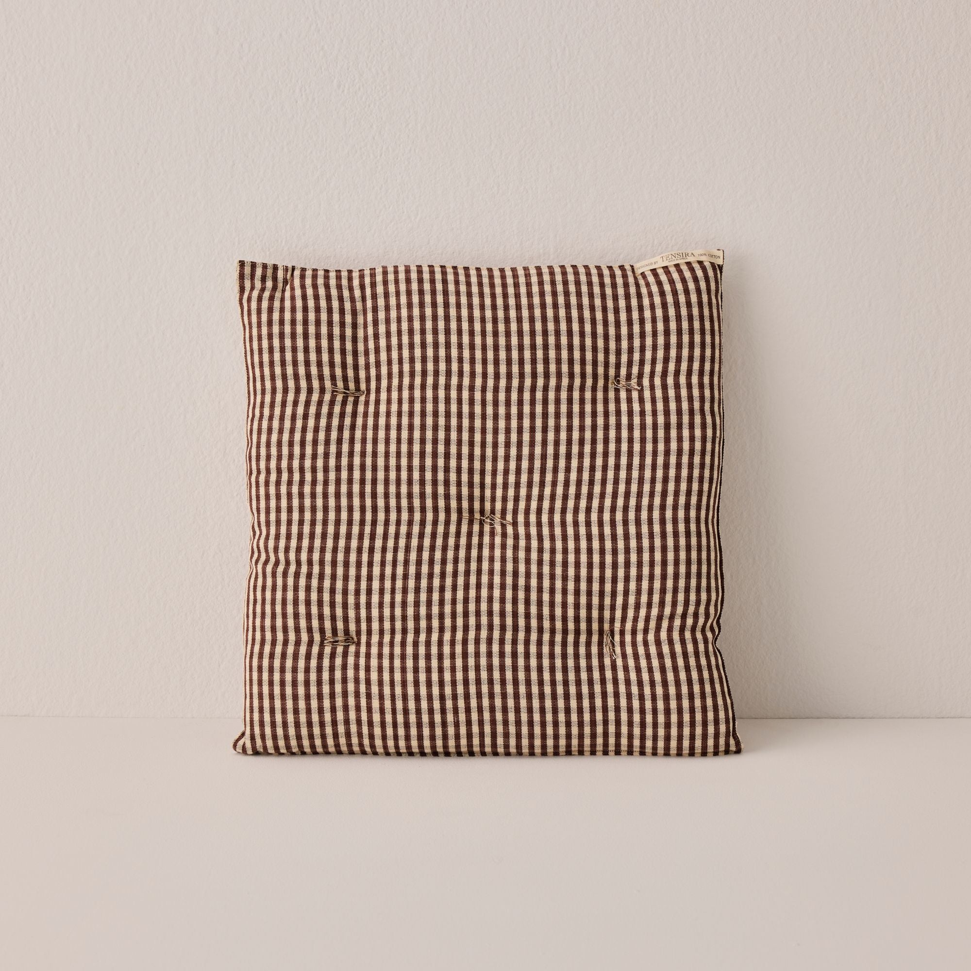 Goodee-Tensira-Chair Cushion - Color - Chocolate Gingham/Ecru