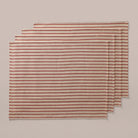 Goodee-Tensira-Hand-Dyed Cotton Placemats - Set of 4 - Color - Muted Red/Ecru