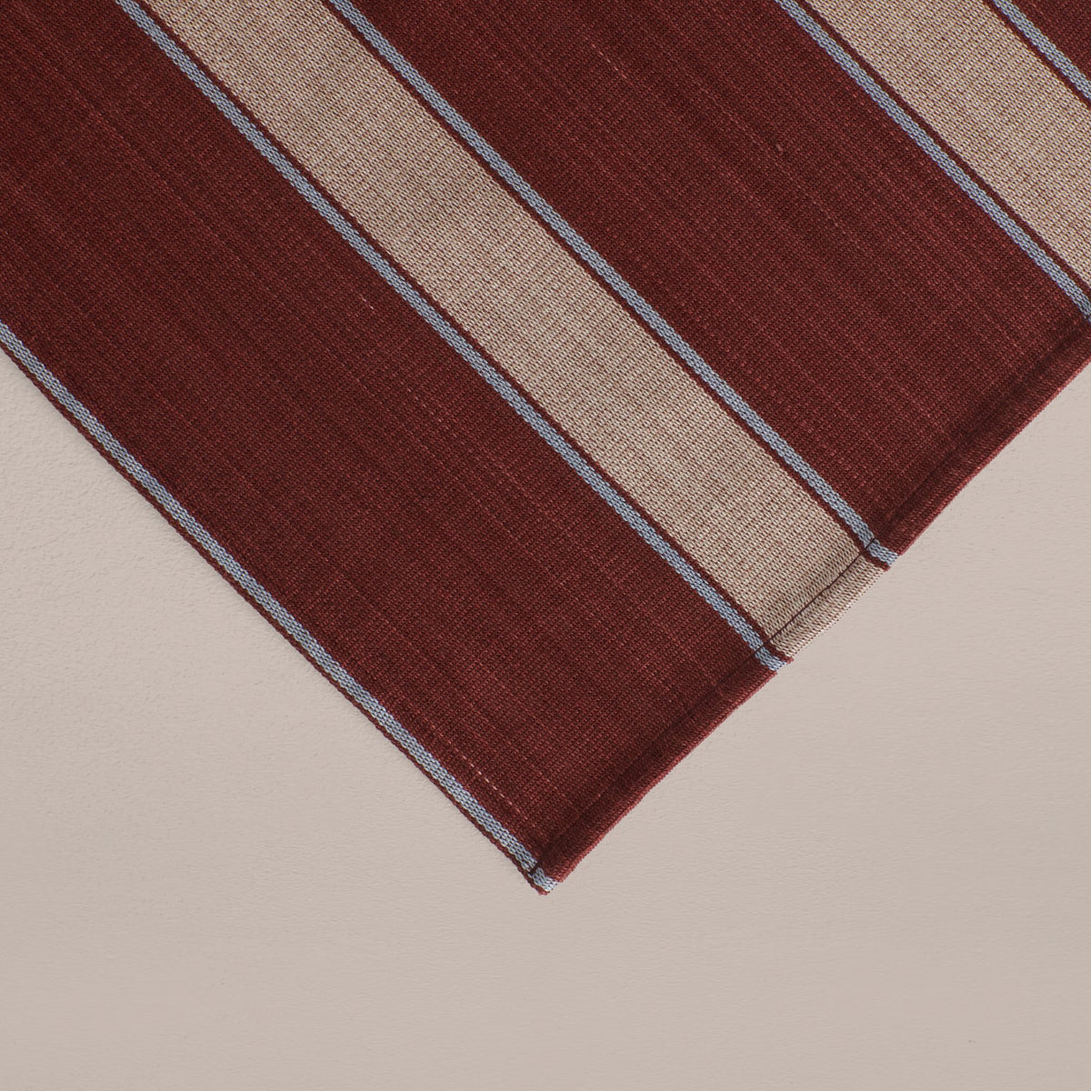Goodee-Tensira-Hand-Dyed Cotton Placemats - Set of 4 - Color - Red/Ecru/Blue