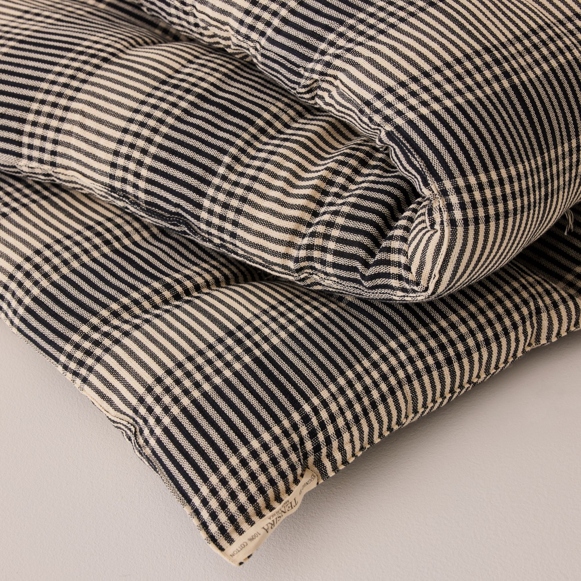 Goodee-Tensira-Kapok Foldable Lounge Cushion - Color - Black/Off White Tartan