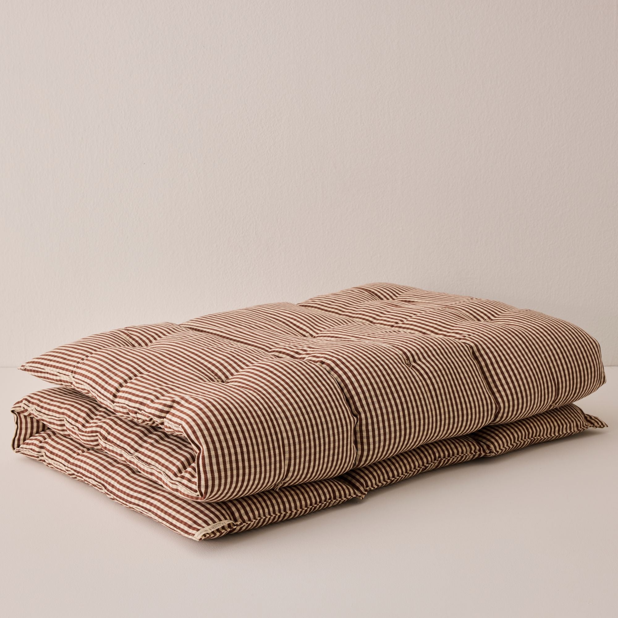 Goodee-Tensira-Kapok Foldable Lounge Cushion - Color - Chocolate Gingham/Ecru