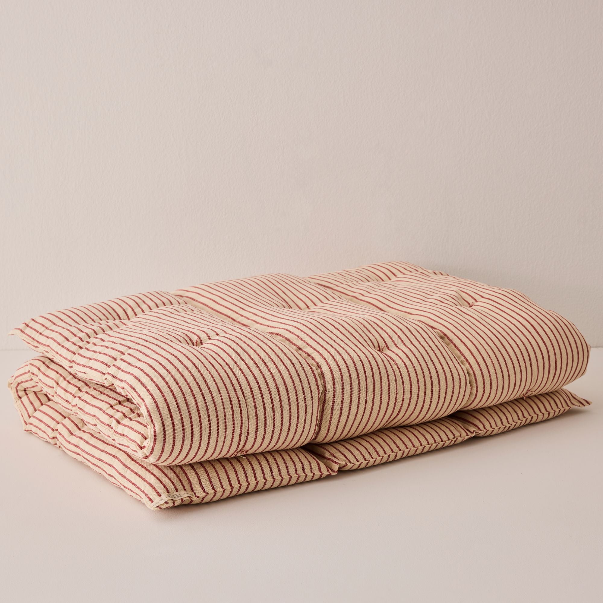 Goodee-Tensira-Kapok Foldable Lounge Cushion - Color - Muted Red/Ecru