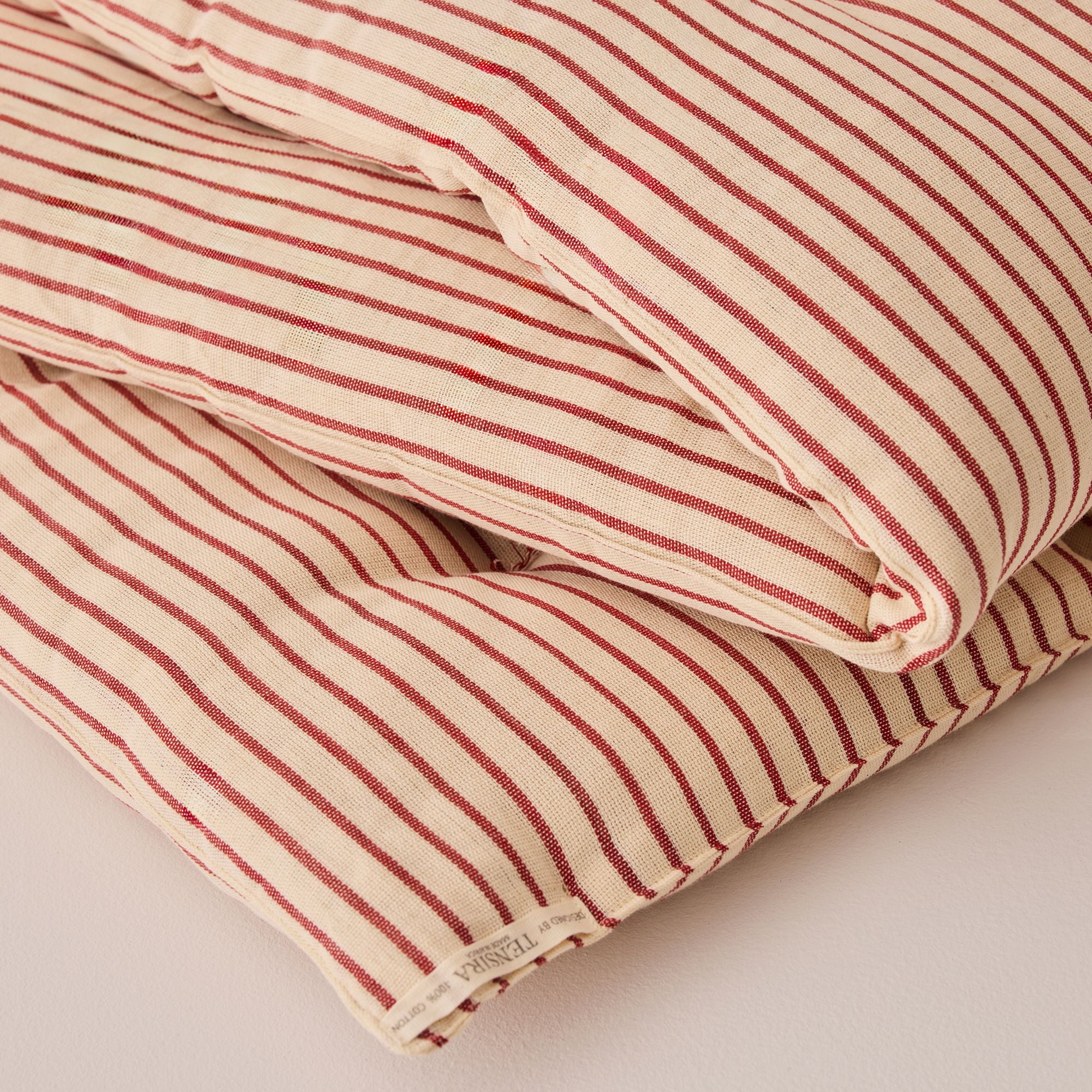 Goodee-Tensira-Kapok Foldable Lounge Cushion - Color - Muted Red/Ecru