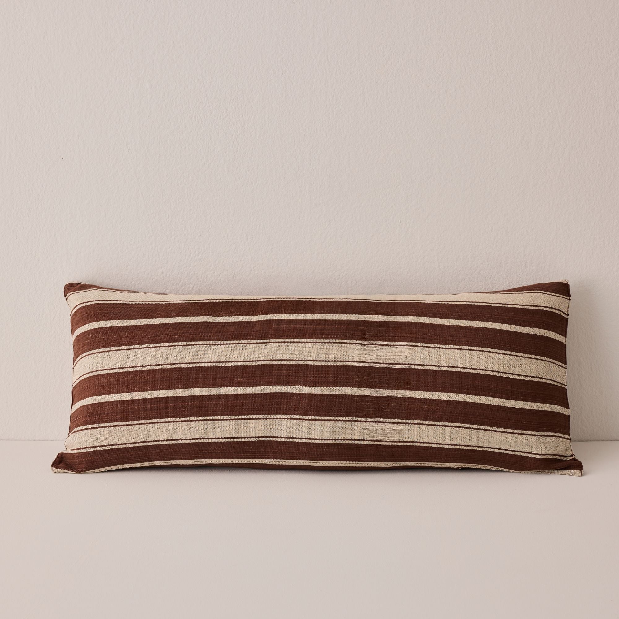 Goodee-Tensira-Kapok Lumbar Cushion - Color - Chocolate Brown/Ecru
