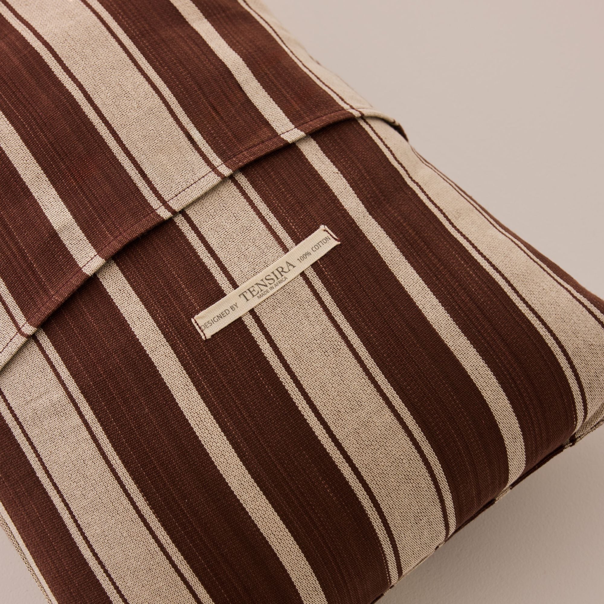 Goodee-Tensira-Kapok Lumbar Cushion - Color - Chocolate Brown/Ecru