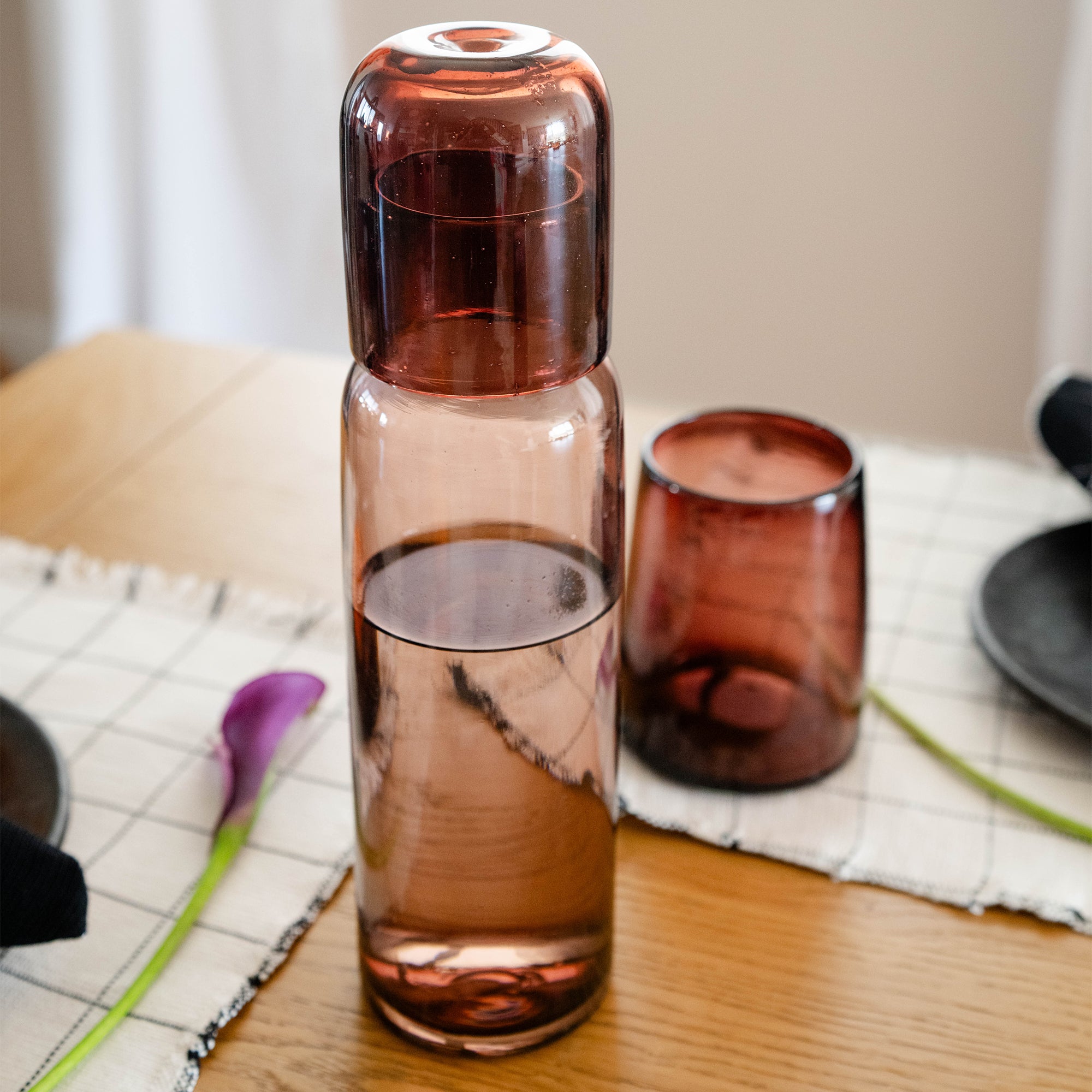 Goodee-Volverde-Bedside Glass Carafe with Lid - Color - Amethyst