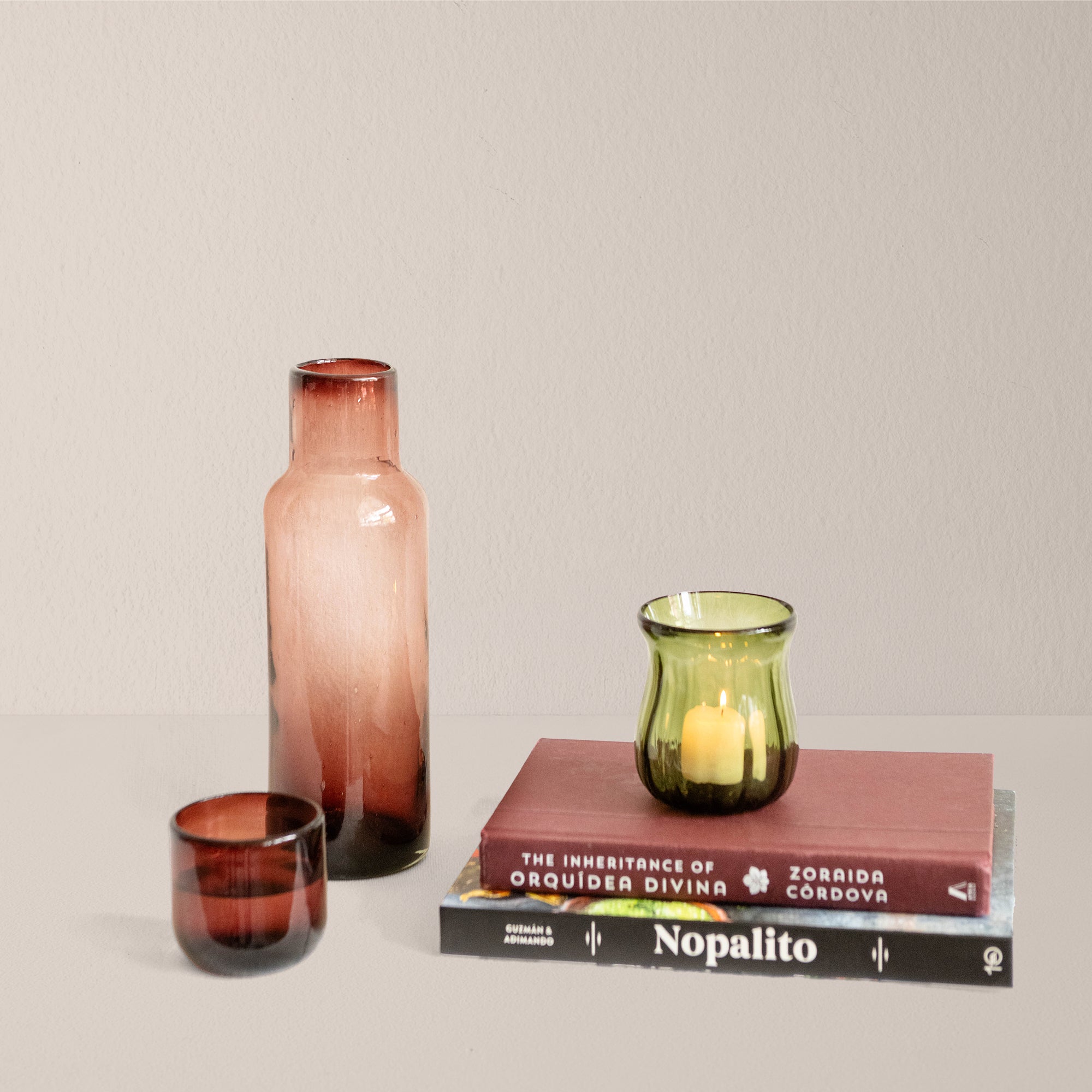 Goodee-Volverde-Bedside Glass Carafe with Lid - Color - Amethyst