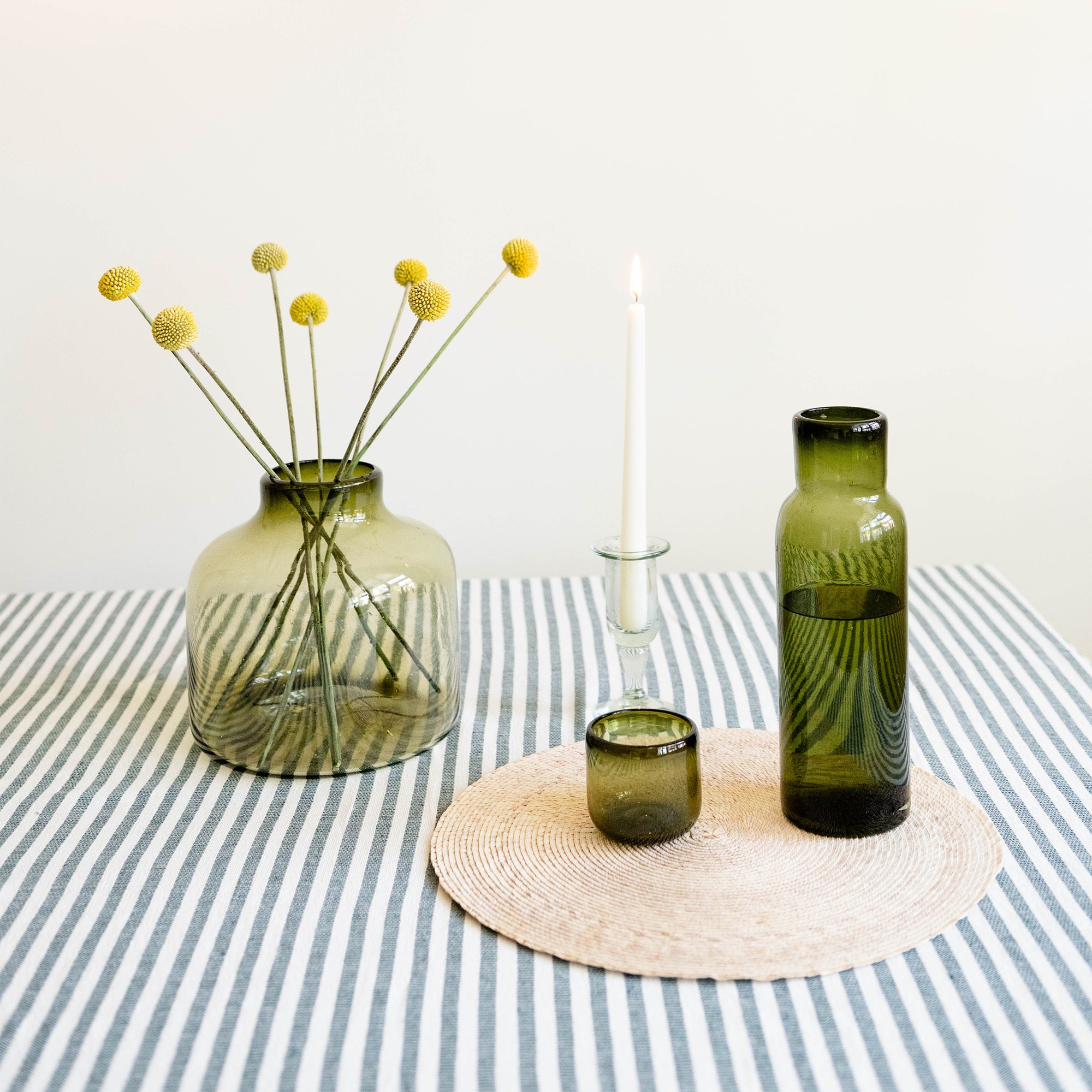 Goodee-Volverde-Bedside Glass Carafe with Lid - Color - Olive