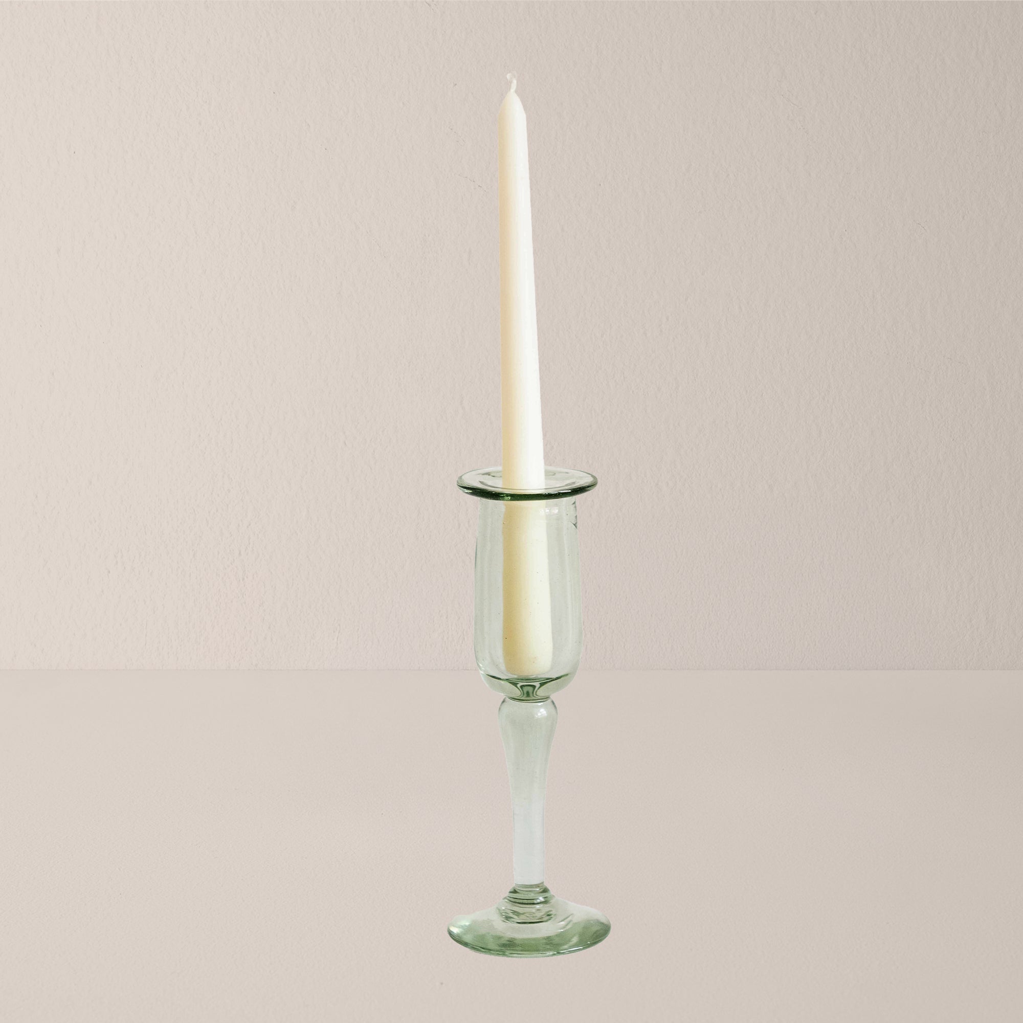 Goodee-Volverde-Glass Petal Taper Candle Holder - Large